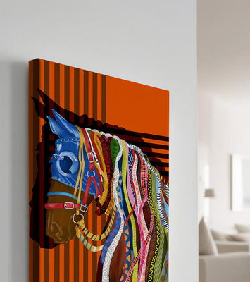 Colorful abstract horse art with intricate patterns