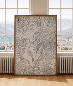 Art linéaire topographique abstrait avec des motifs tourbillonnants