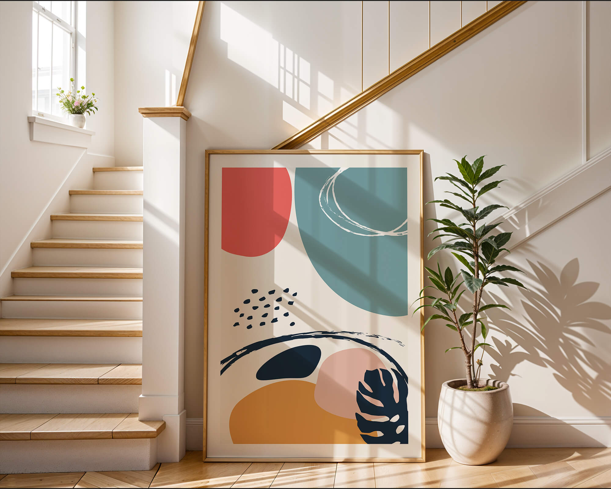 Abstract shapes and colors in modern art design