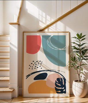 Abstract shapes and colors in modern art design