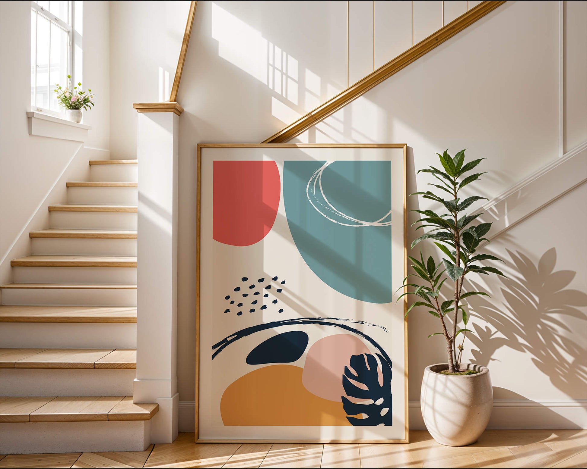 Abstract shapes and colors in modern art design