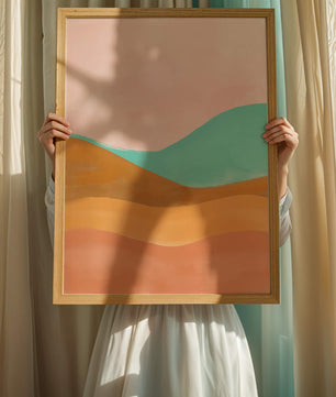 Abstract Landscape with Soft Colors and Flowing Hills