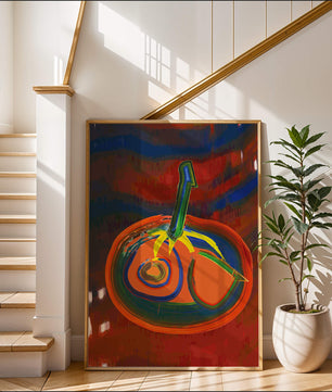Pintura abstracta con colores vibrantes y un diseño audaz