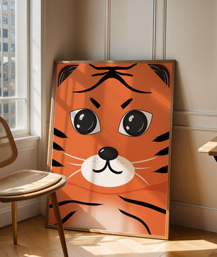 Illustration d’un visage de tigre adorable avec des traits marqués