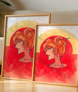 Abstract Portrait with Vibrant Colors and Artistic Flair