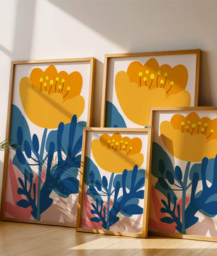 Illustration florale abstraite colorée au design botanique moderne