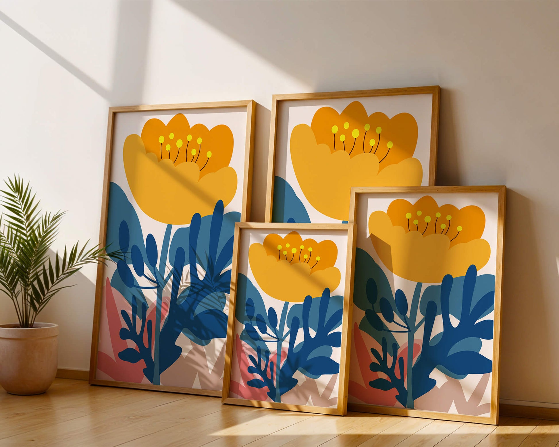 Illustration florale abstraite colorée au design botanique moderne