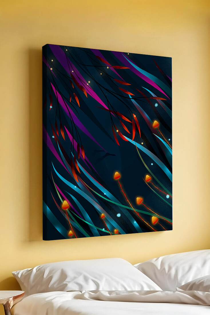 Abstract Underwater Fantasy with Glowing Elements and Vivid Colors