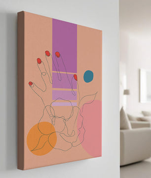 Abstract Line Art with Geometric Shapes and Hand Illustration