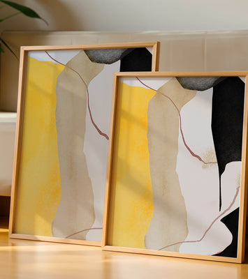 Abstract Composition with Geometric Shapes and Earth Tones