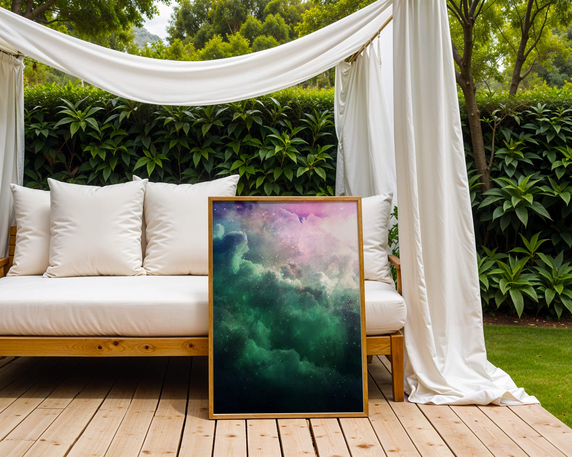 Mystical Cosmic Clouds Illuminated by Colorful Nebula