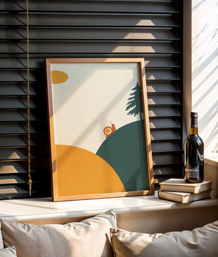 A Snail Climbing a Hill in Minimalist Nature Art - Mi tienda