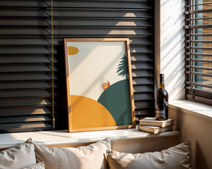 A Snail Climbing a Hill in Minimalist Nature Art - Mi tienda