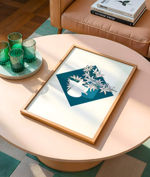 Modern Floral Design with Geometric Elements