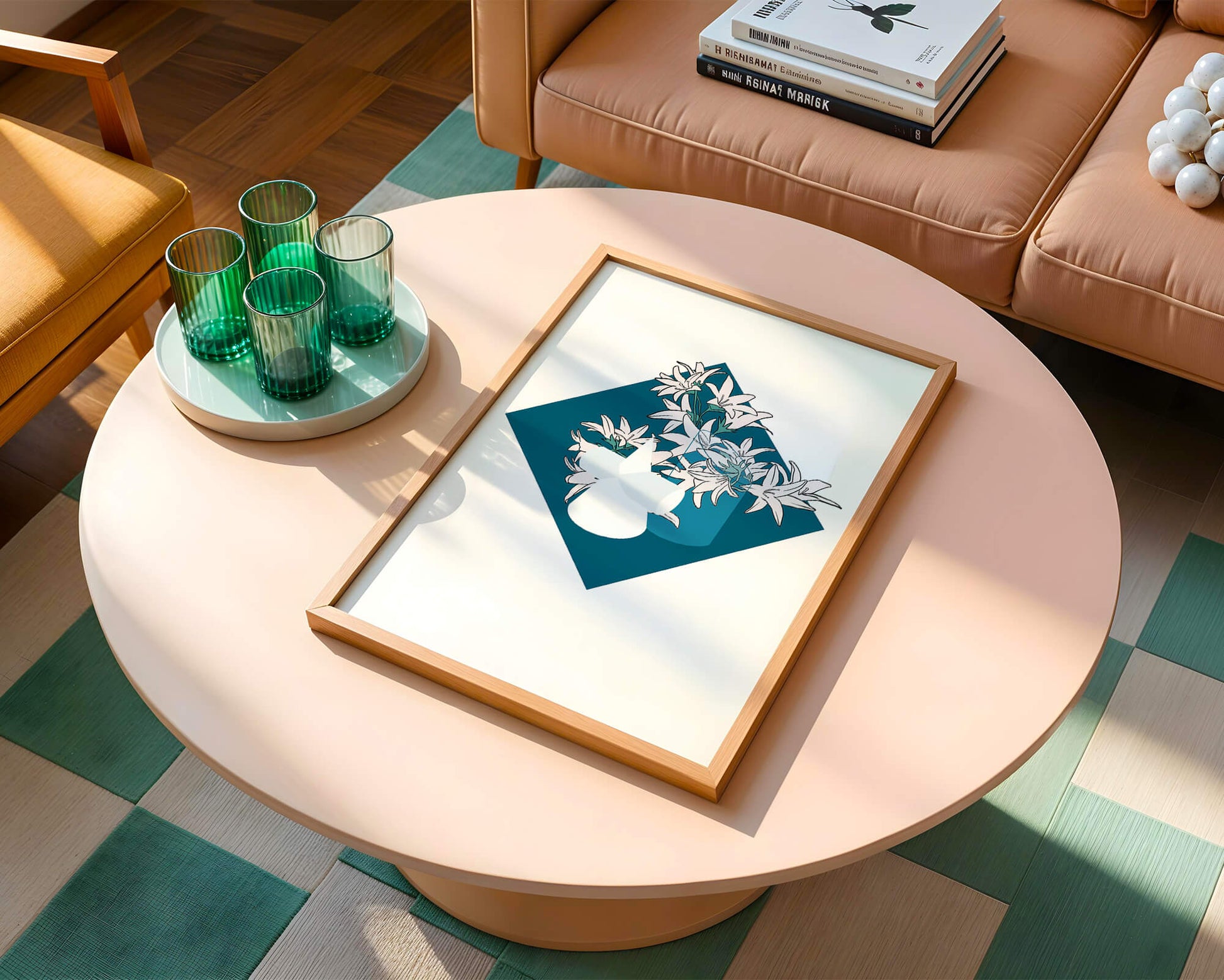 Modern Floral Design with Geometric Elements