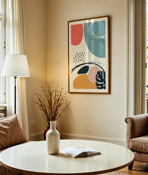 Abstract shapes and colors in modern art design