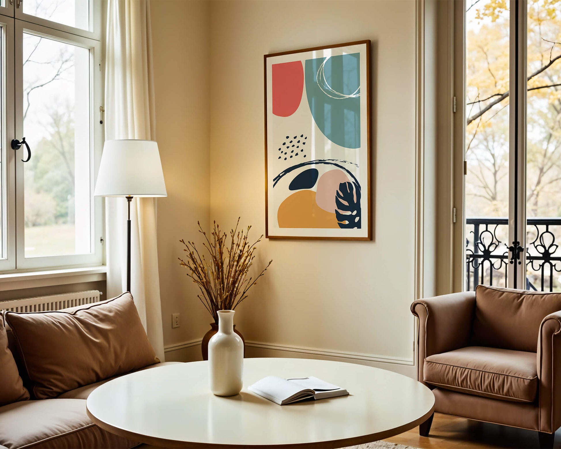 Abstract shapes and colors in modern art design