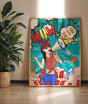 Vibrant Pop Art Style Shopping Experience with Retro Influences