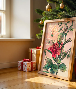 Ilustración Elegante de Rosa con Fondo Pastel Suave