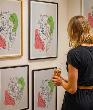 Modern Line Art Portrait With Abstract Shapes