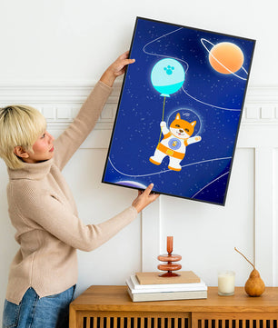 Astronaut Dog Floating in Space with Balloon - Mi tienda