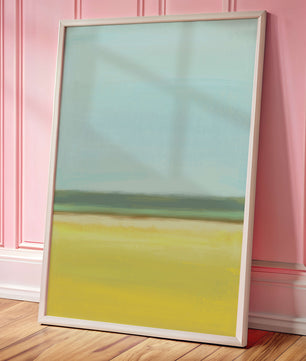 Abstract Landscape with Blue and Yellow Horizon