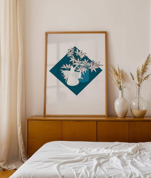 Modern Floral Design with Geometric Elements