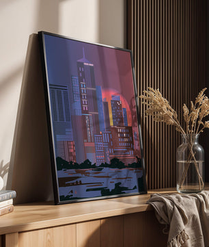 Modern Cityscape at Sunset with Skyscrapers and Vibrant Sky - Mi tienda