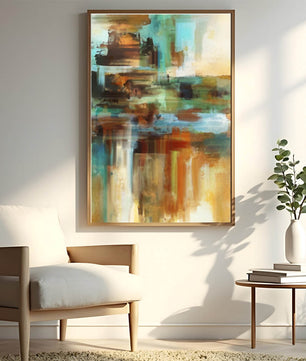 Abstract Colorful Brush Strokes Painting