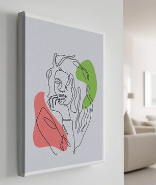 Modern Line Art Portrait With Abstract Shapes