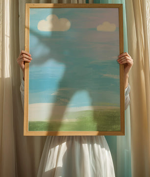 Blue Sky with Clouds and Green Field