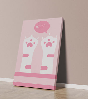 Playful cat paws illustration with speech bubble saying 