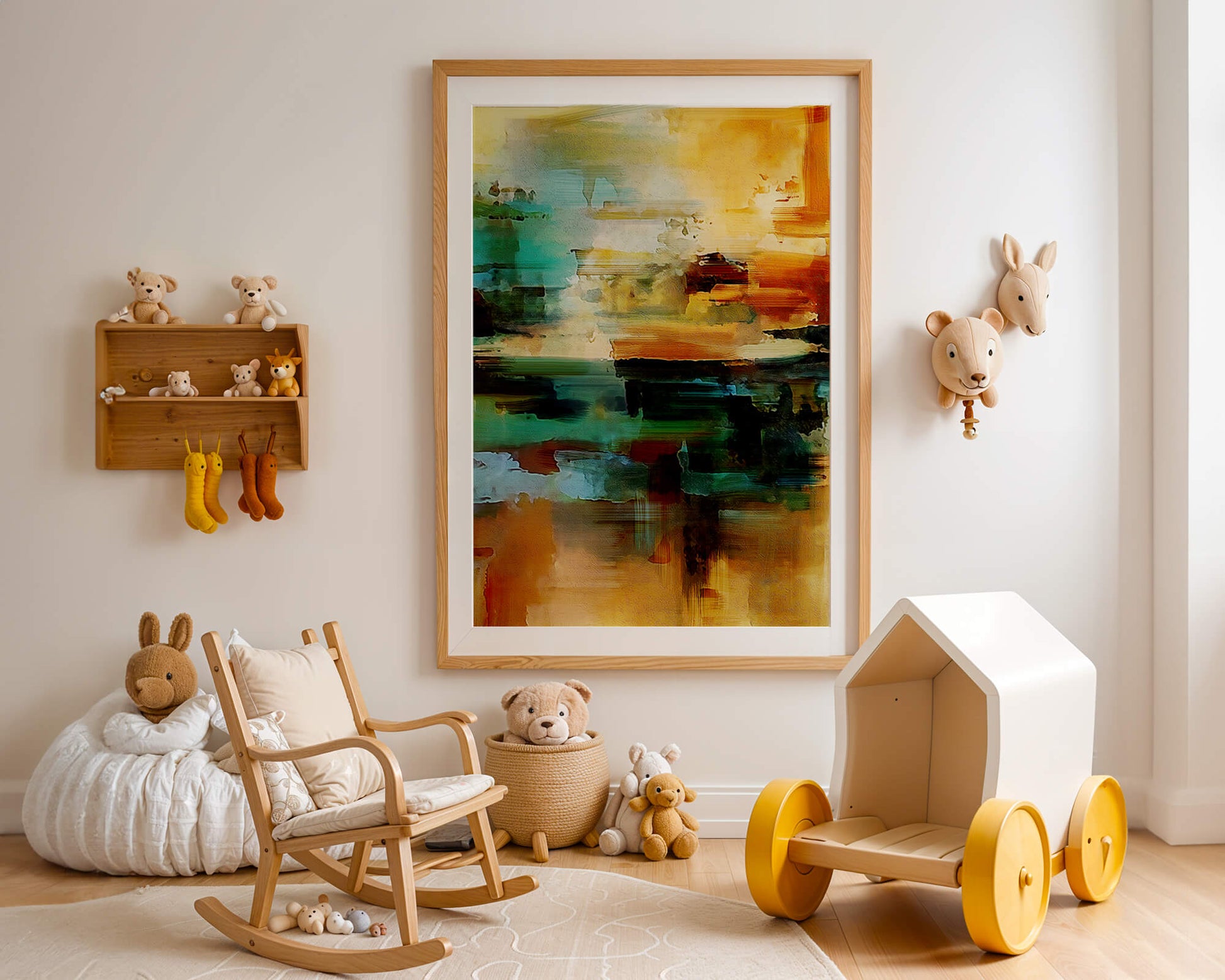 Abstract Landscape with Vivid Colors and Dynamic Brushstrokes