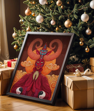Mythical creature artwork with intricate patterns and symbolism