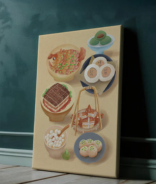 Illustration colorée de la cuisine chinoise avec divers plats
