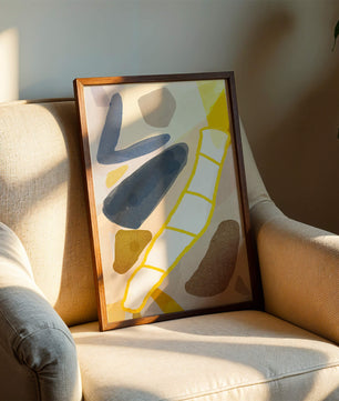 Abstract Design with Geometric Shapes in Earthy Tones and Gold Accents - Mi tienda