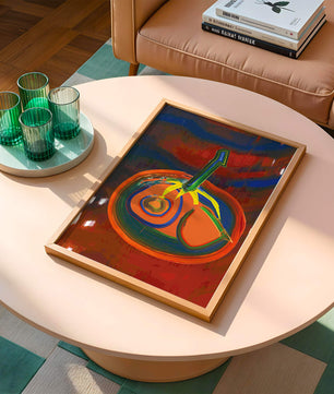 Pintura abstracta con colores vibrantes y un diseño audaz