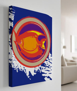 Abstraktes kreisförmiges Design mit lebendigen Farben und Pinselstrichen