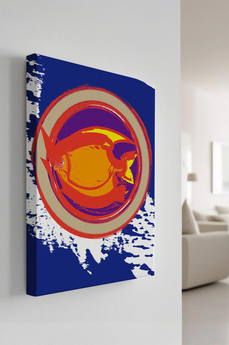 Abstraktes kreisförmiges Design mit lebendigen Farben und Pinselstrichen