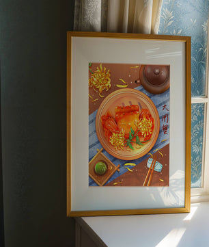 Crab Dish with Chrysanthemum Flowers and Tea Setting - Mi tienda