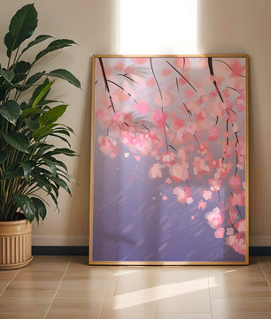 Beautiful cherry blossoms with artistic watercolor effect