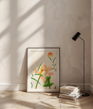 Serene Lotus Flower with Sun in Minimalist Natural Setting - Mi tienda