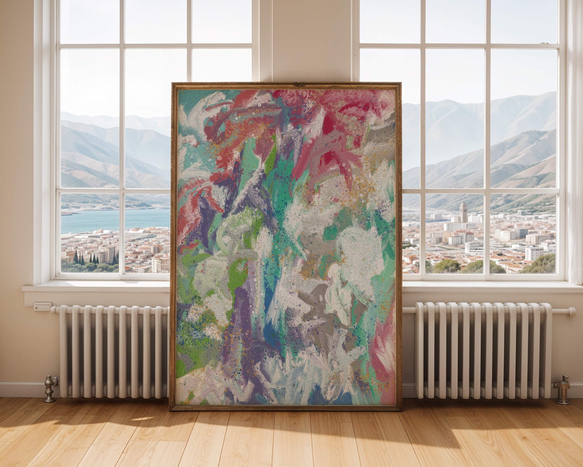 Abstract Colorful Flowing Waves with Textured Patterns
