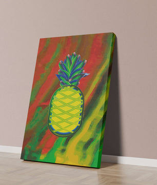 Piña abstracta colorida con fondo vibrante