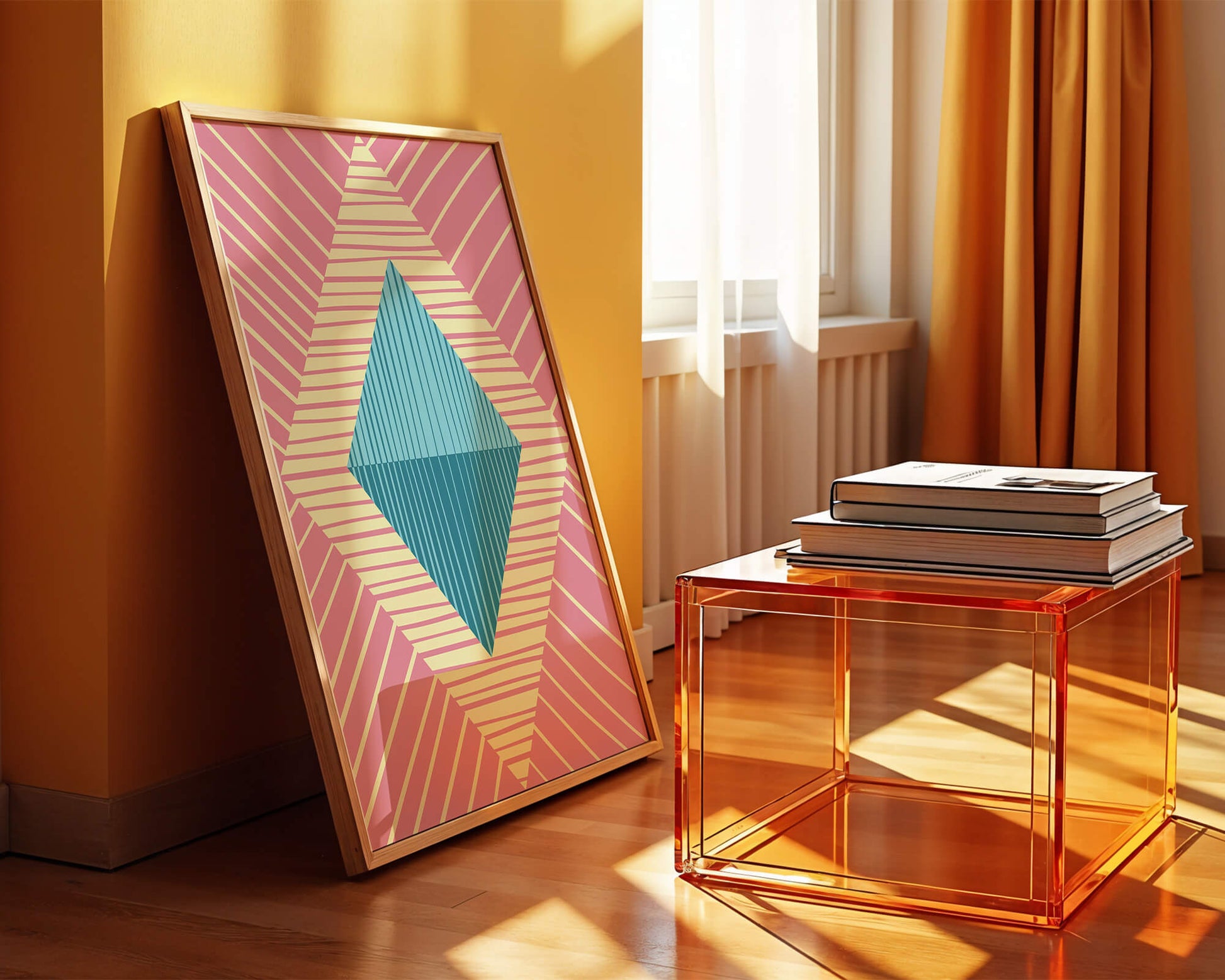 Composition géométrique abstraite avec des couleurs pastel