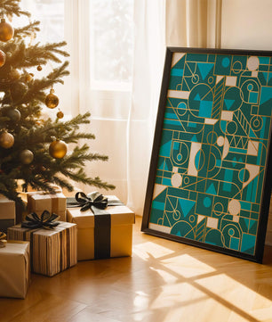 Design abstrait géométrique avec des accents dorés