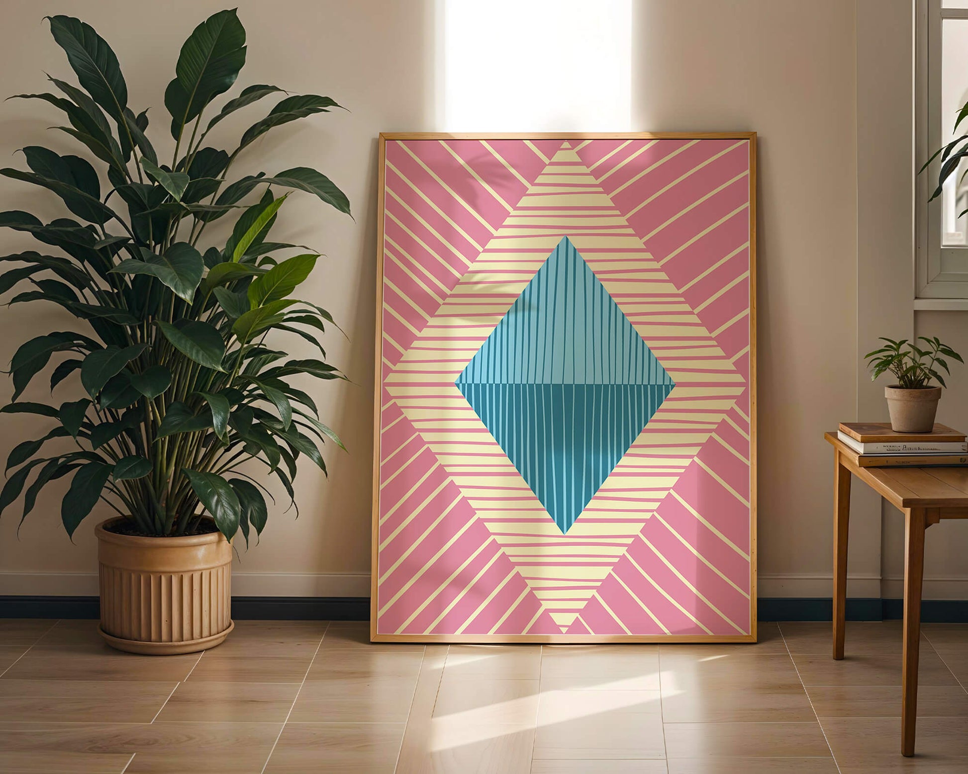 Composition géométrique abstraite avec des couleurs pastel
