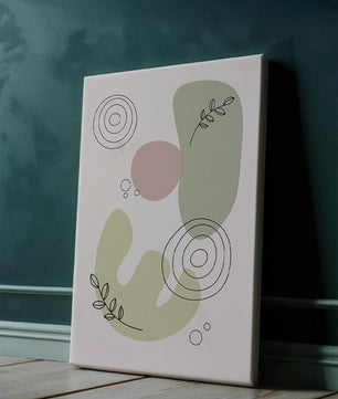 Abstract shapes and leaves in minimalistic design
