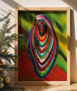 Abstract multicolored swirl with vibrant brush strokes