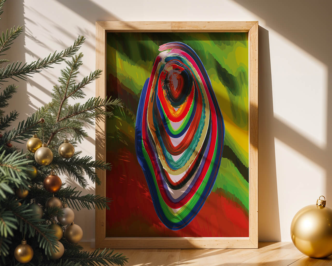Abstract multicolored swirl with vibrant brush strokes